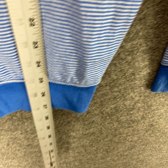 Chaps Sweater Pullover Men M Medium Blue Striped High Neck Knit Long Sleeve - Picture 9 of 10